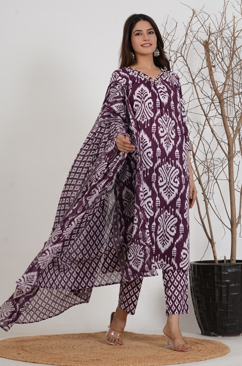 Cotton Viscose blend mahroom