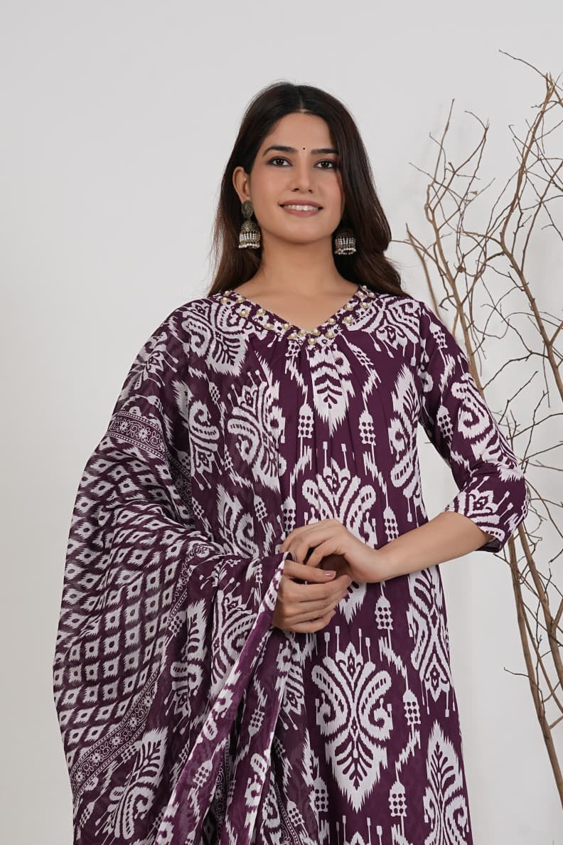 Cotton Viscose blend mahroom